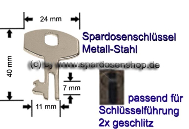Preview: Spardosenschluessel zu Schloss 25 ABS 39 mm